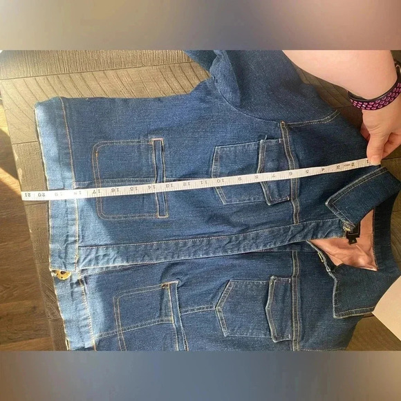 Vintage British Khaki silk lined denim jacket - Picture 7 of 10